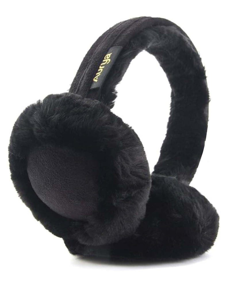 Aurya Ear Muffs - Classic Unisex Ear Warmer Winter Outdoor Earmuffs for Women (Black, Standard) - Image 1